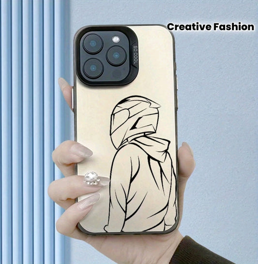 Funda de teléfono con marco de fotos dos en uno IMD de gran venta 'y patrón creativo de chico C motociclista, para la Serie iphone 17 16 15 14 13 12 11 PRO MAX PLUS AIR V XR XS MAX, diseño de moda creativa, ideal como regalo para amigos