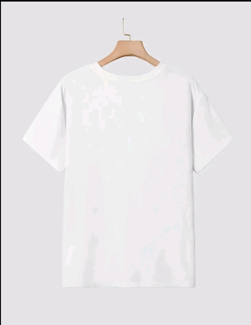 Playera de verano para mujer, estampado gráfico de cóctel, cuello redondo, manga corta