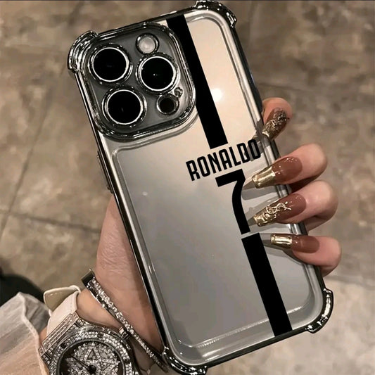 Funda de teléfono CR7 compatible con iphone 16, 15, 14, 13, 12, 1 Pro Max, X, XR, XS Max, 8, 7 Plus, con A◦ un trasfondo suave transparente para protección contra caídas