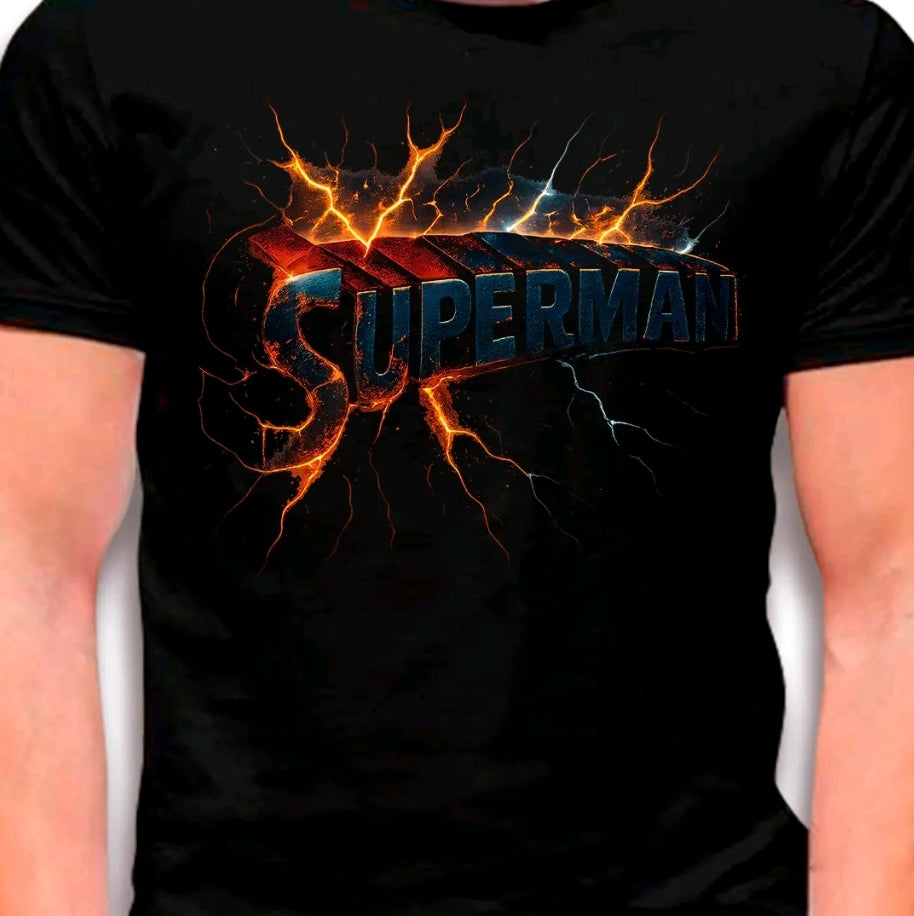 Camiseta con estampado de YOUNGLA ESCUDO SUPERHEROE COMICS , Diseño streetwear-100% Algodón