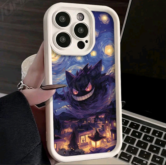 Funda de Pokémon con pintura al 6leo para iPhone, carcasa protectora de silicona suave a prueba de golpes para modelos iphone 16 14, 15 Pro Max, 13, 12,1X XS, XR, 7, 8 PIuS, SE 2020
