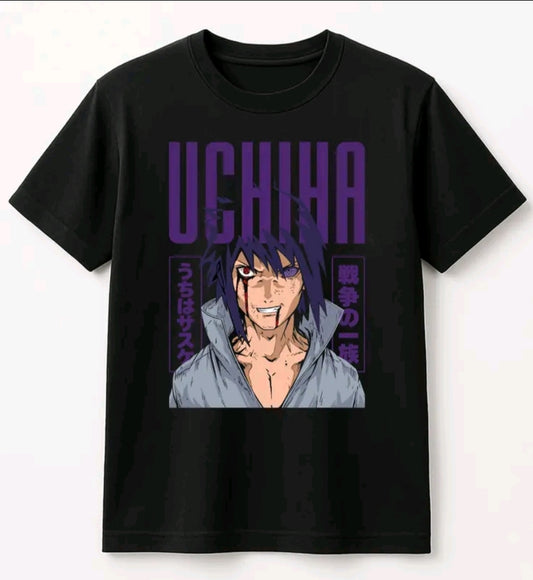 Playera anime Sasuke Uchiha unisex manga corta algodón (Rabbit Man)