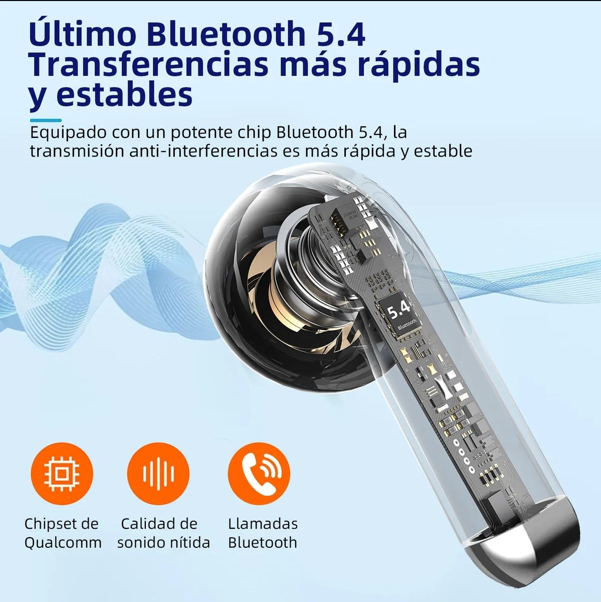 Audifonos In-ear lnalámbricos Keluona Kt10 Bluetooth V5.4 Color Negro