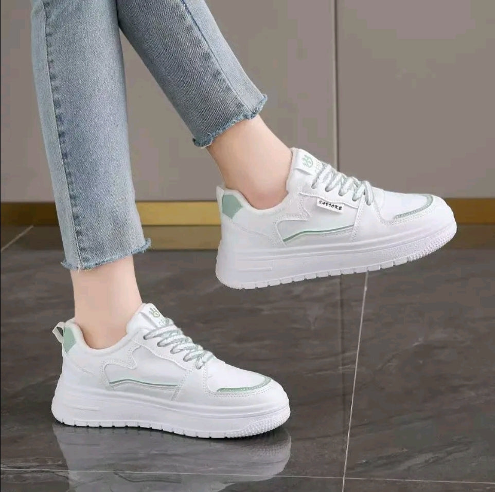Zapatos casuales de mujer Estilo de punta redonda con comodidad de corte bajo. Letras con cordones v suela suave antideslizante. Zapato casual para exterior transpirable > ligero