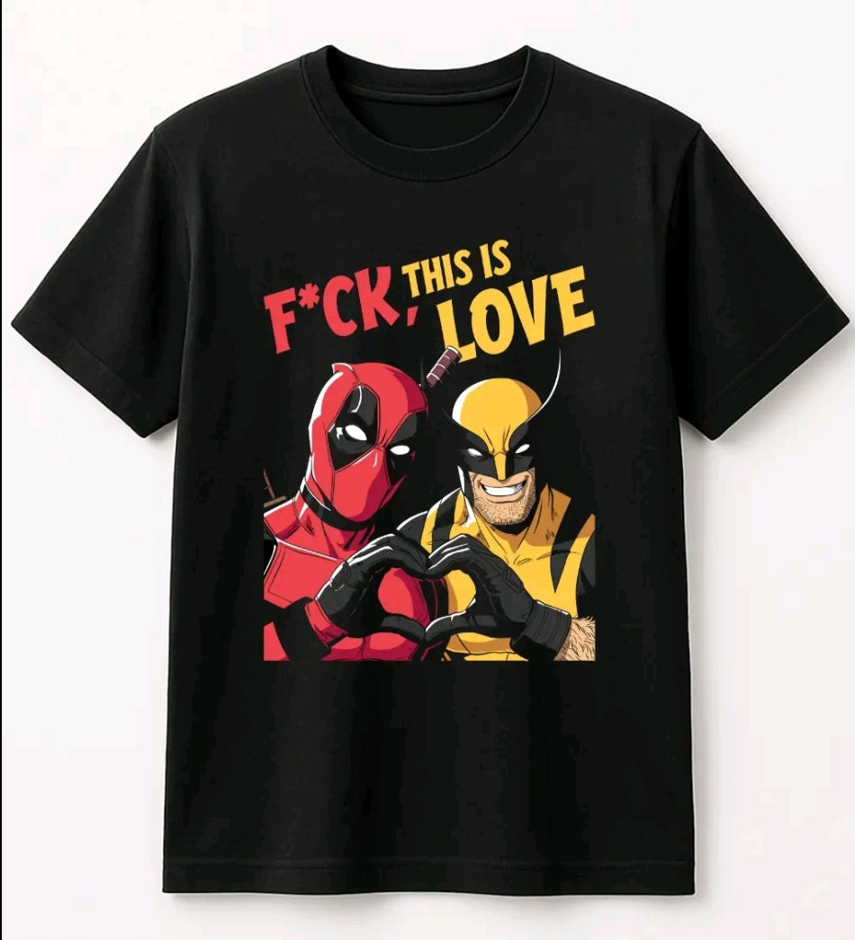 Plavera this is love superhéroes camiseta estampada manga corta unisex algodón (Rabbit Man)