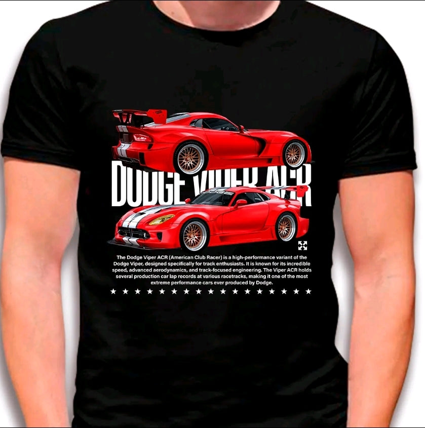 Camiseta con estampado de AUTOS-VELOCIDAD-V4 Diseño estilo street-casual-camiseta negra- 100% Algodón