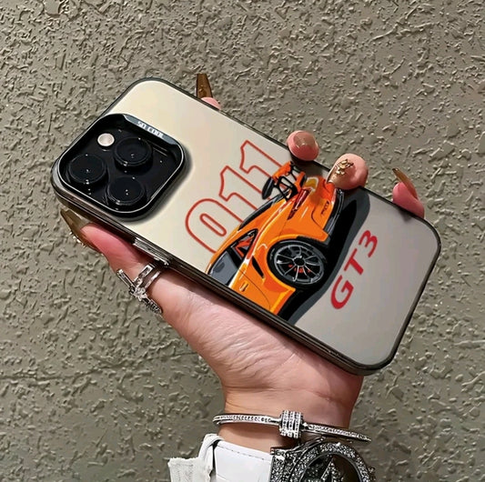 Fundas para Teléfono de Coche Deportivo de Marca Premium Adecuadas para iPhone 16 15 14 13 12 11 Pro Max X XR XSMAX 8 7 PIUs con Cubierta Trasera Mate Antigolpes