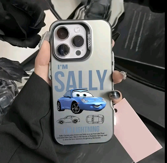 Lightning McQueen Caso De Teléfono De Coche Deportivo Elegante Y Fresco Estuche Para IPhone 16, 15, 14, 12, 1 Pro Max, + XR, XS Max Carcasa AnticaiDa Matel De Nuevo Diseño