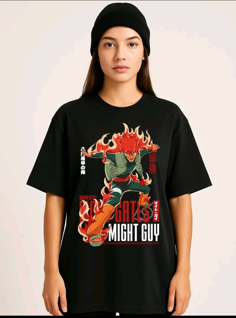 Plavera anime Naruto gym Might Guy unisex manga corta (Rabbit Man)