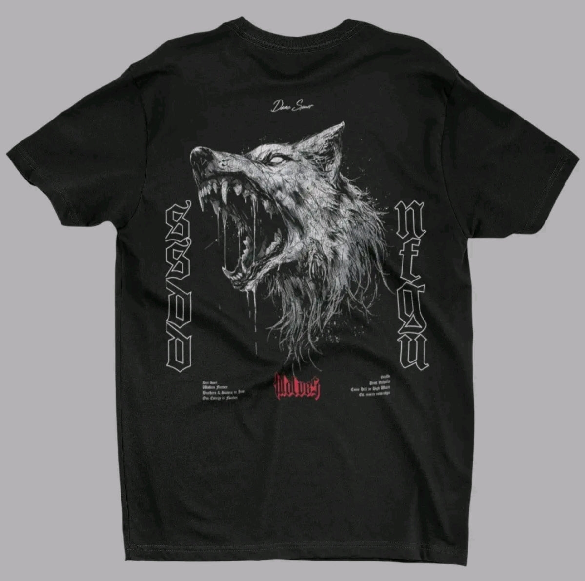Playera Unisex Oversize Wolves Lobo Blanco