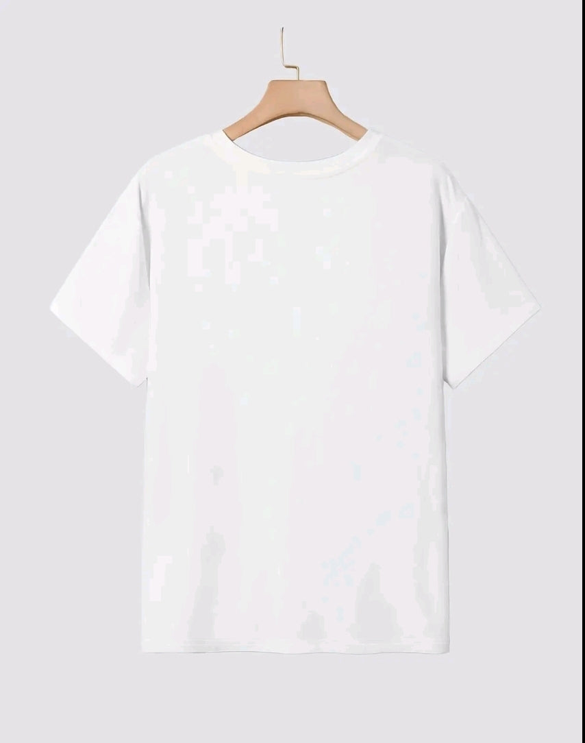 Camiseta Casual para Mujer con Estampado de manos pintura - Mezcla de Poliéster Suave, Cuellc Redondo, Manga Corta, Tejido de Punto Semi-Tansparente, Lavable a Máquina, Camiseta para Uso Diaric ITop de Cuello Redondo | Material Semi-Transparente, Cam