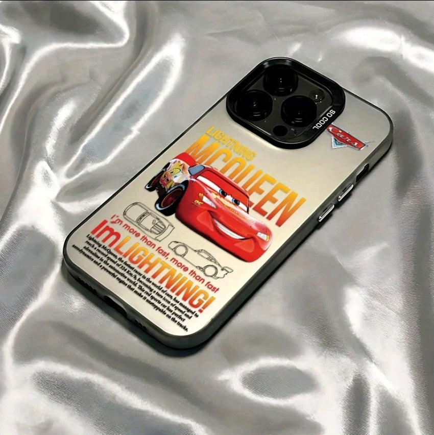 F unda de teléfono Cartoon Cars Lightning Mcqueen 95 compatible con iphone 17 16 15 14 13 12 1 Pro Max Air X XR XS MAX con funda trasera mate a prueba de golpes