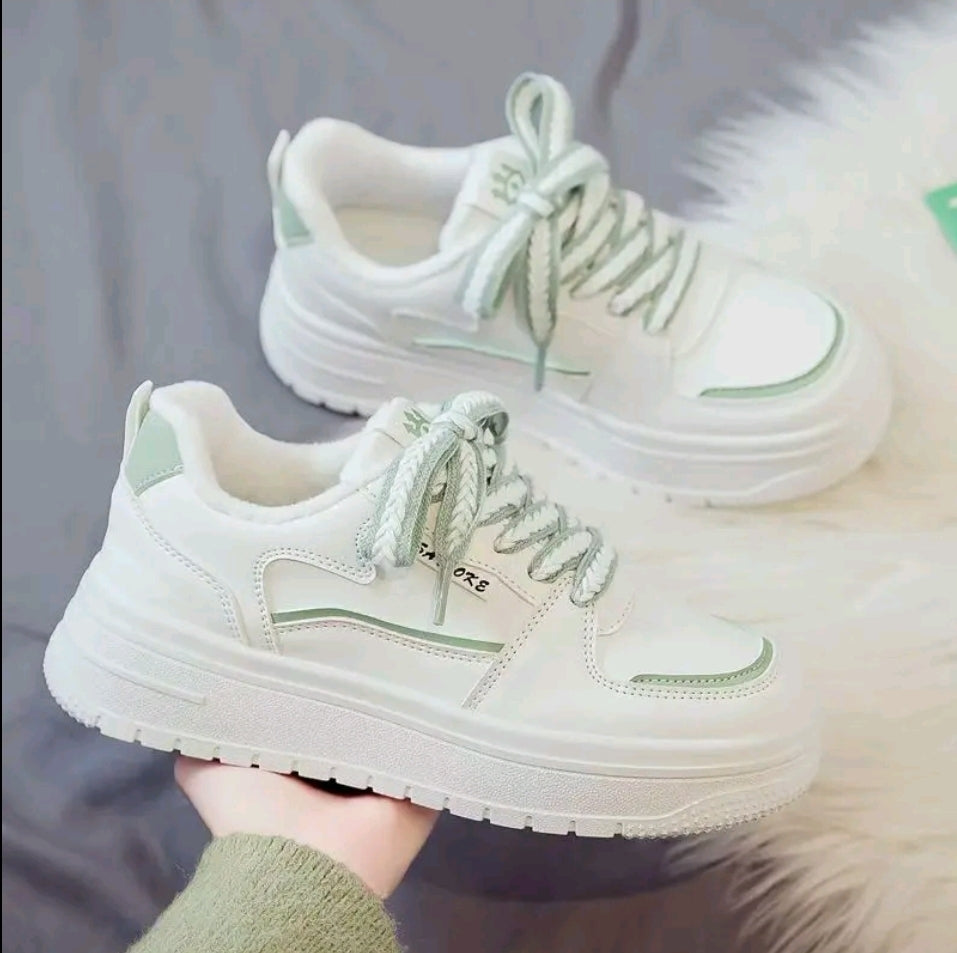 Zapatos casuales de mujer Estilo de punta redonda con comodidad de corte bajo. Letras con cordones v suela suave antideslizante. Zapato casual para exterior transpirable > ligero