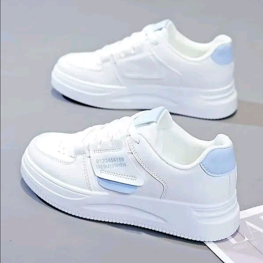 Zapatos de mujer. Zapatillas casuales de mujer. Suela antideslizante engrosada, transpirable y cómoda Estilo que aumenta la altura. Cordones, números impresos, zapatos casuales deportivos al aire libre de moda. Zapatos planos de mujer versátiles adecuado