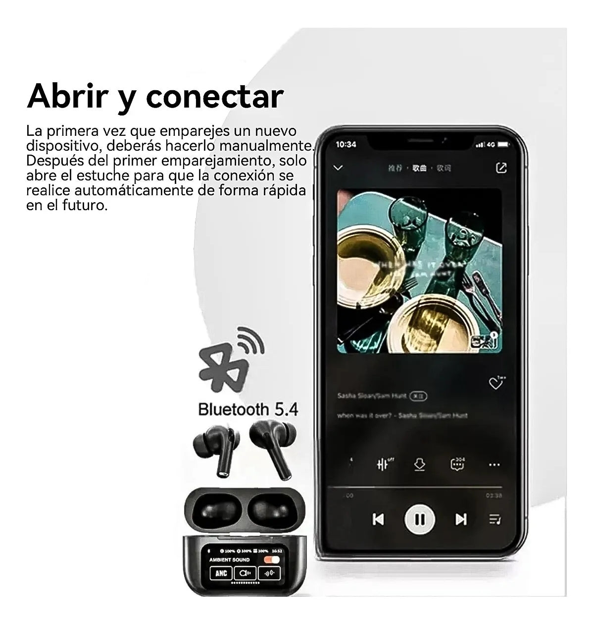 Audifonos In-ear lnalámbricos Keluona A9 Pro Negro Bluetooth