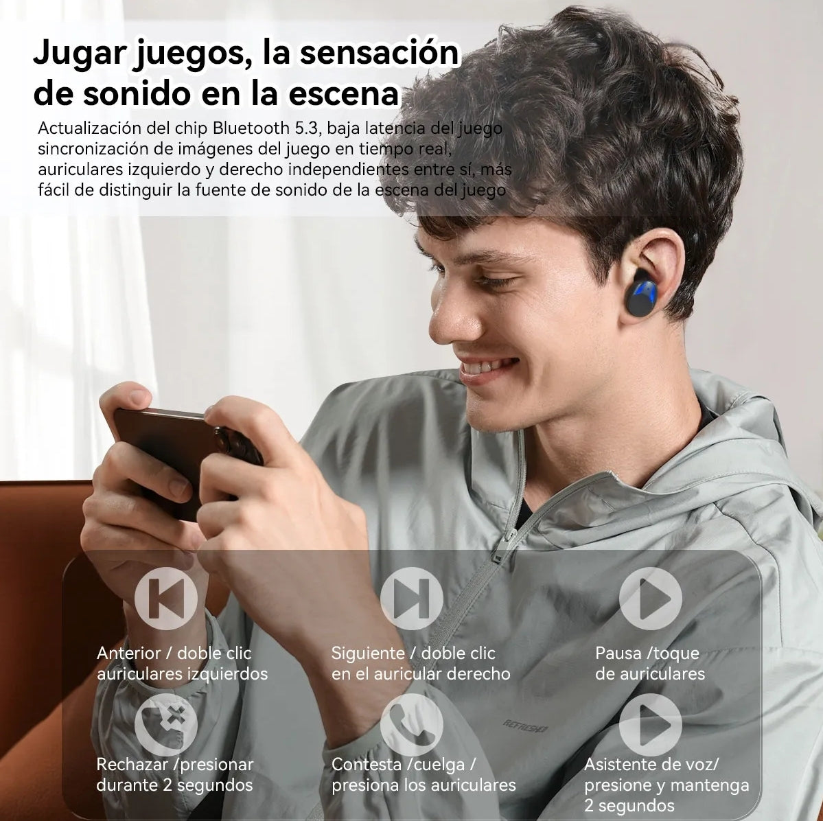 Audífonos In-ear Bluetooth Keluona Auriculares Inalámbricos Color M41 GRIS