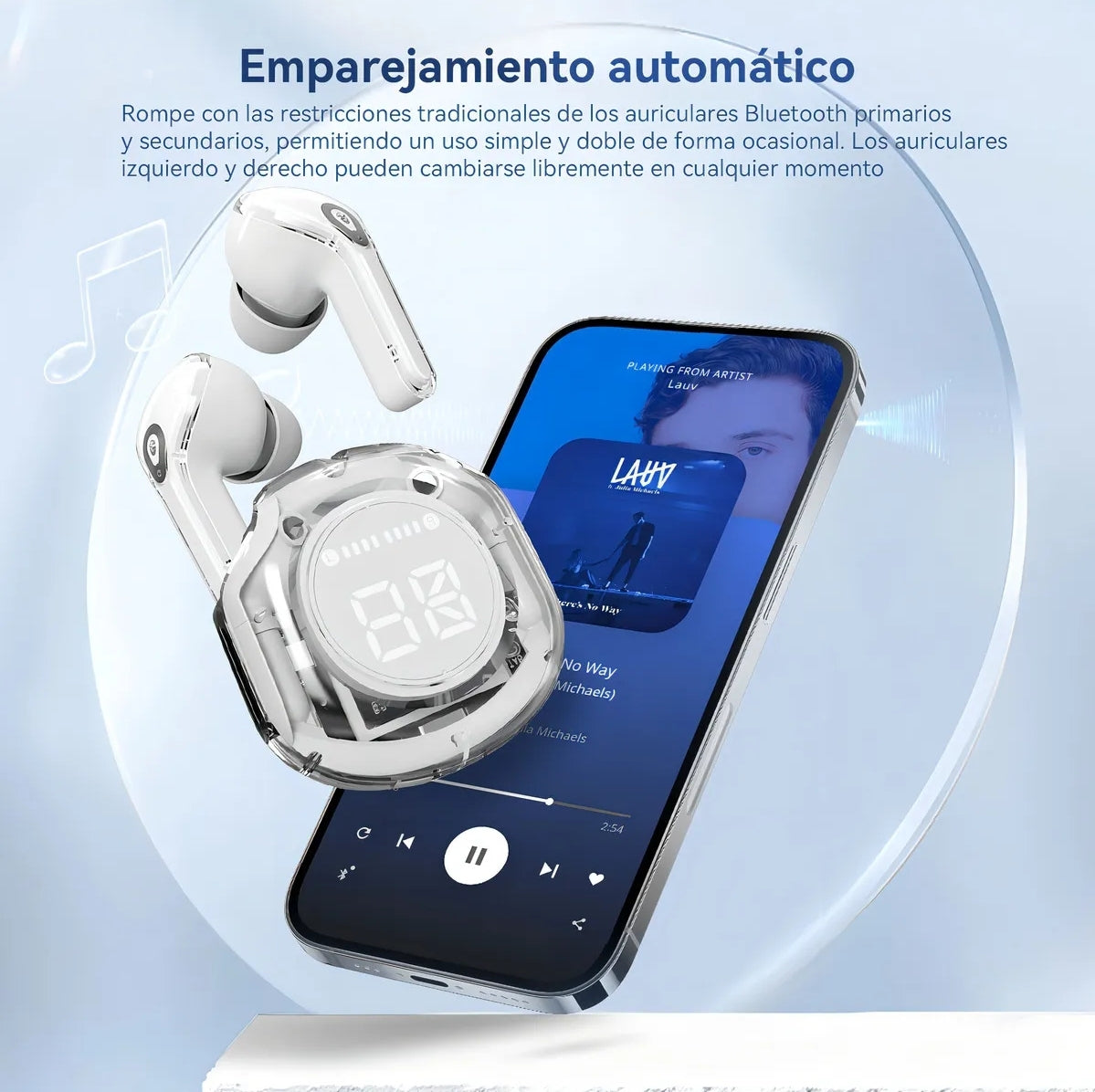 Audifionos Bluetooth 5.3 In-ear Con Pantalla Digital