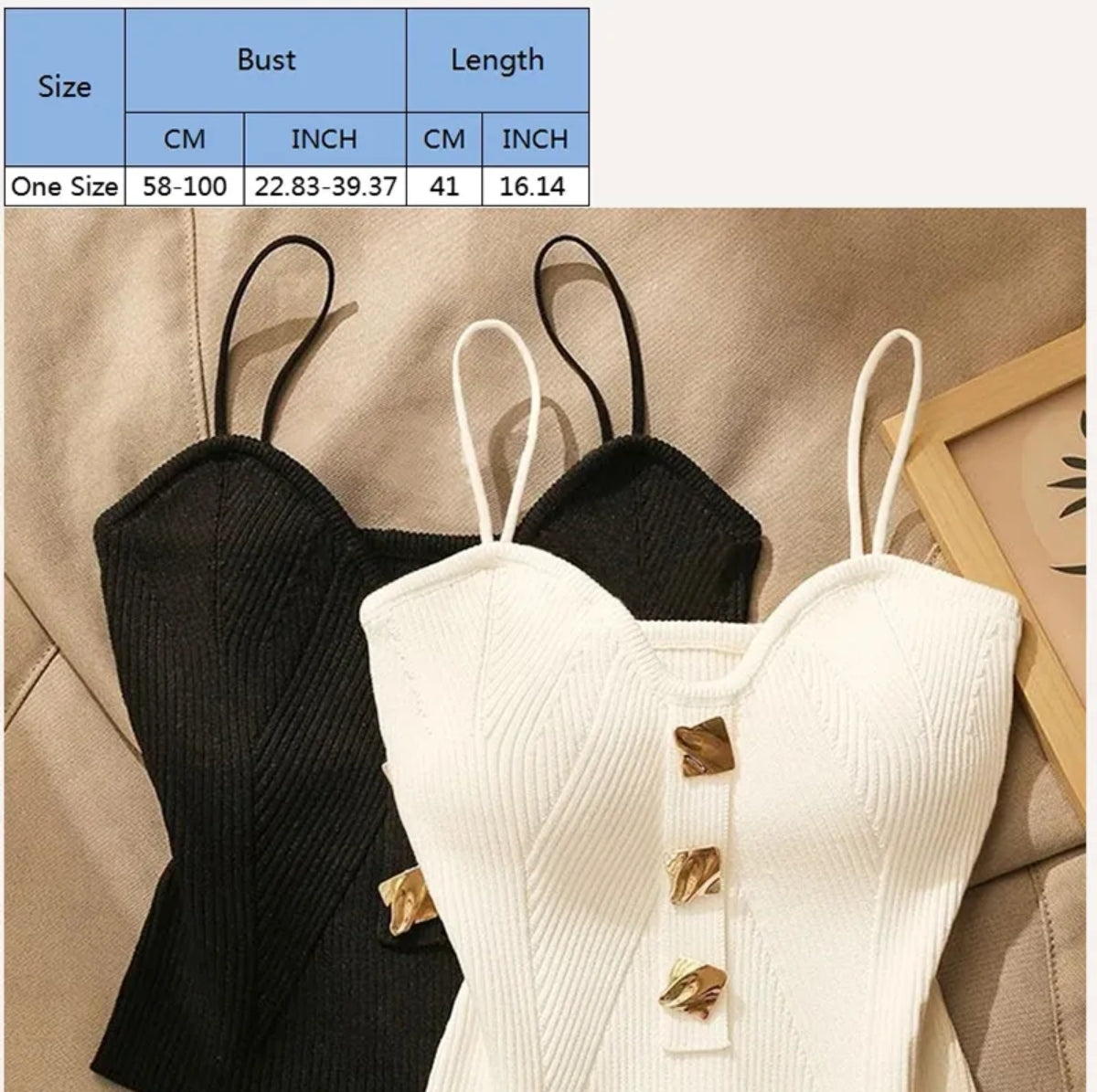 (🌍 PRODUCTO INTERNACIONAL) Chaleco Escotado Tejido Sexy Con Botones Para Mujer
