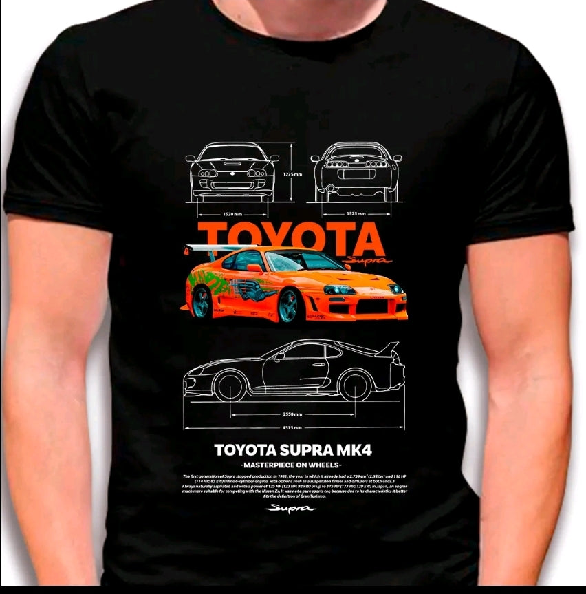 Camiseta con estampado de AUTOS-VELOCIDAD-V4 Diseño estilo street-casual-camiseta negra- 100% Algodón