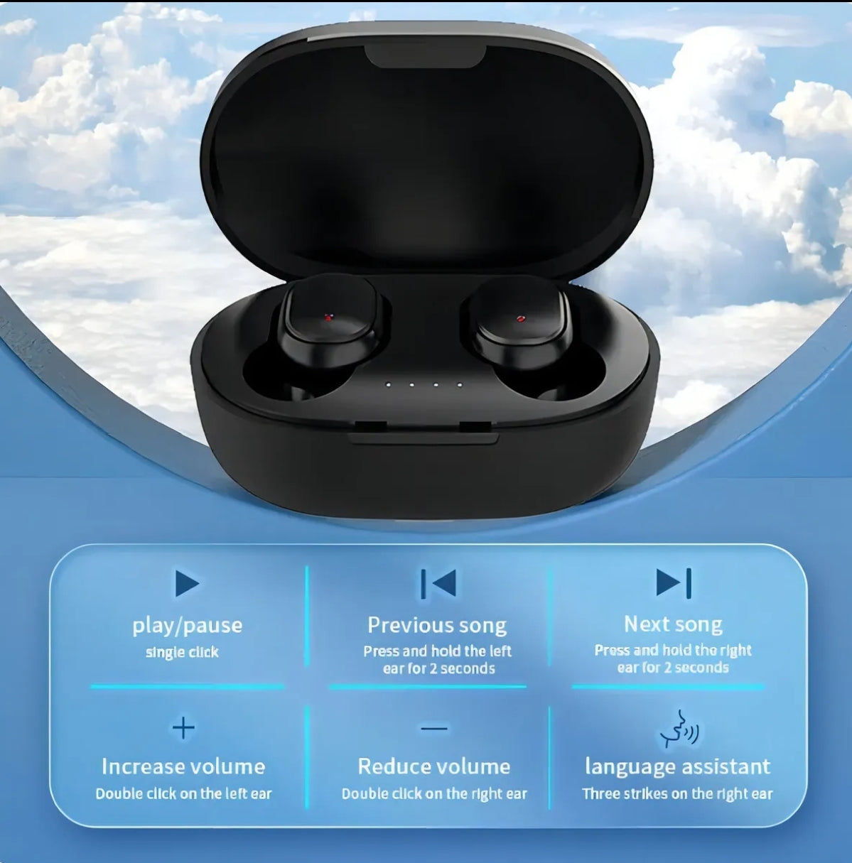 Auriculares !n-ear Inalámbricos In-ear Keluona Negro Con Luz Led