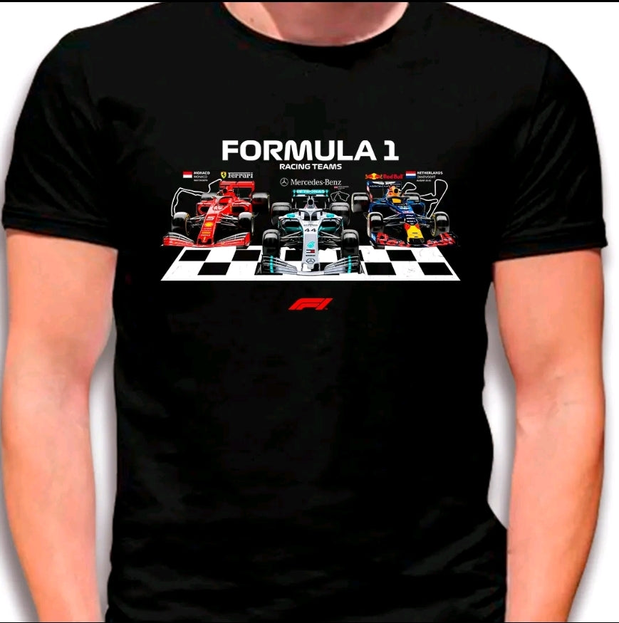 Camiseta con estampado de AUTOS-V4 Diseño relajado estilo street-casual-camiseta negra-100% Algodón