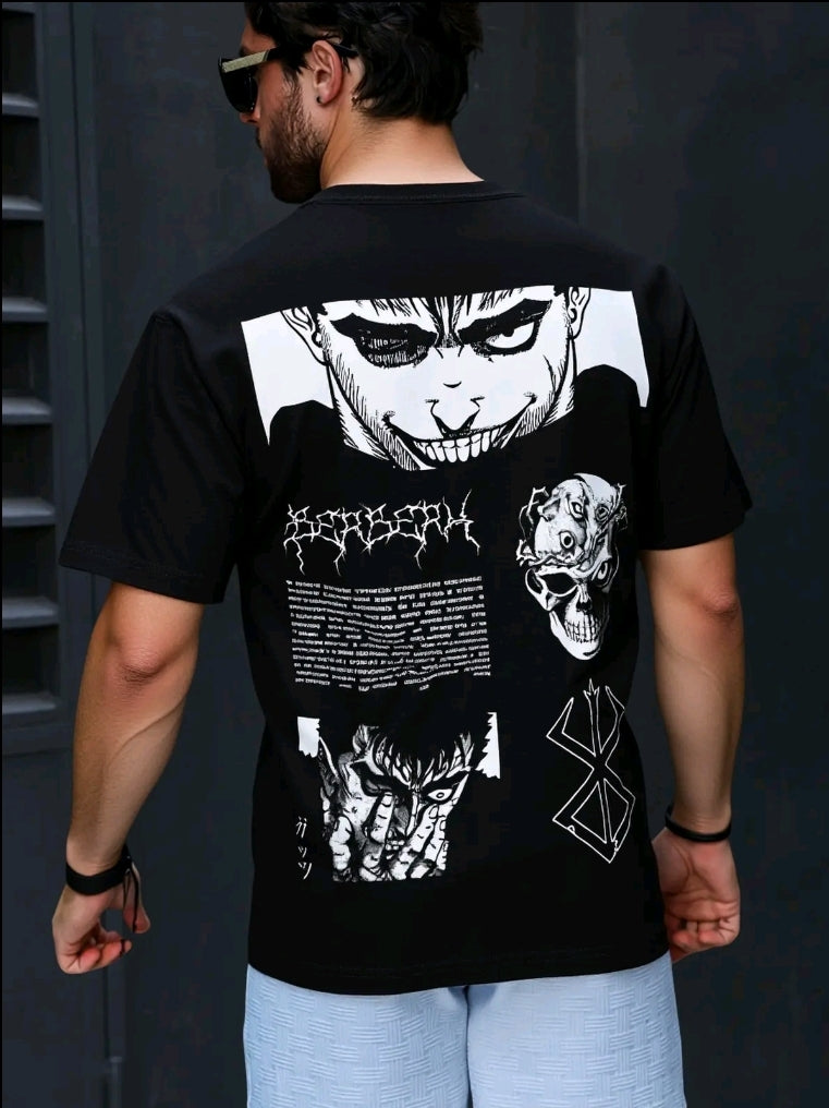 Playera Camiseta Unisex Anime - Berserk Blanco Texto