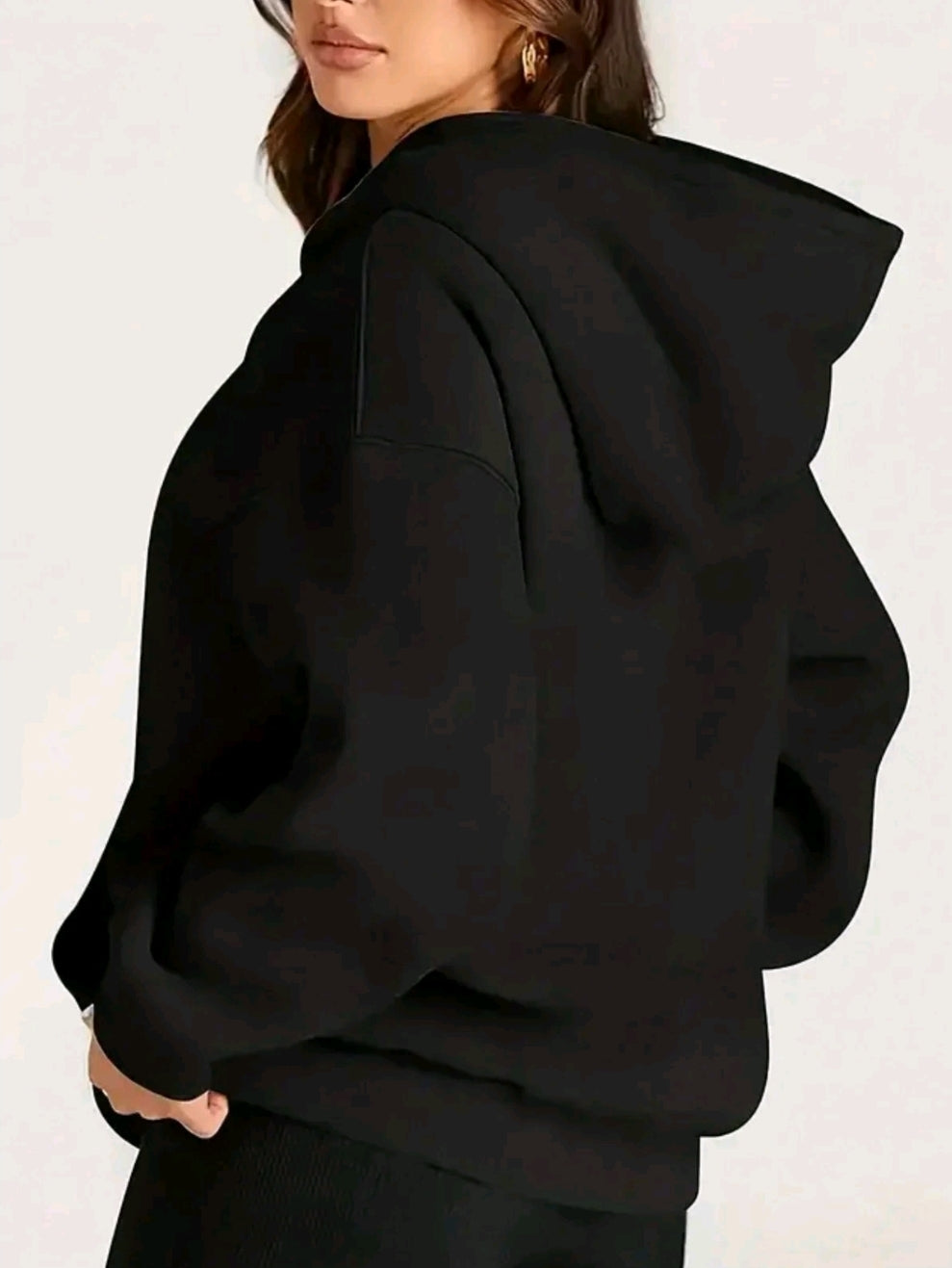 Sudadera con Capucha Casual de Color Sólido para Mujer - Poliéster, Lavable a Máquina, Bolsillo Canguro, Sudadera de Manga Larga