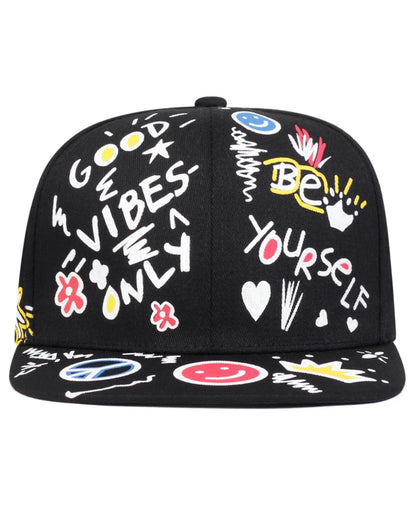 Gorra Unisex de Grafiti Hip-Hop, Protección Solar Ajustable para Exteriores, Adecuada para Viajes de Primavera y Otoño, Vacaciones en la Playa