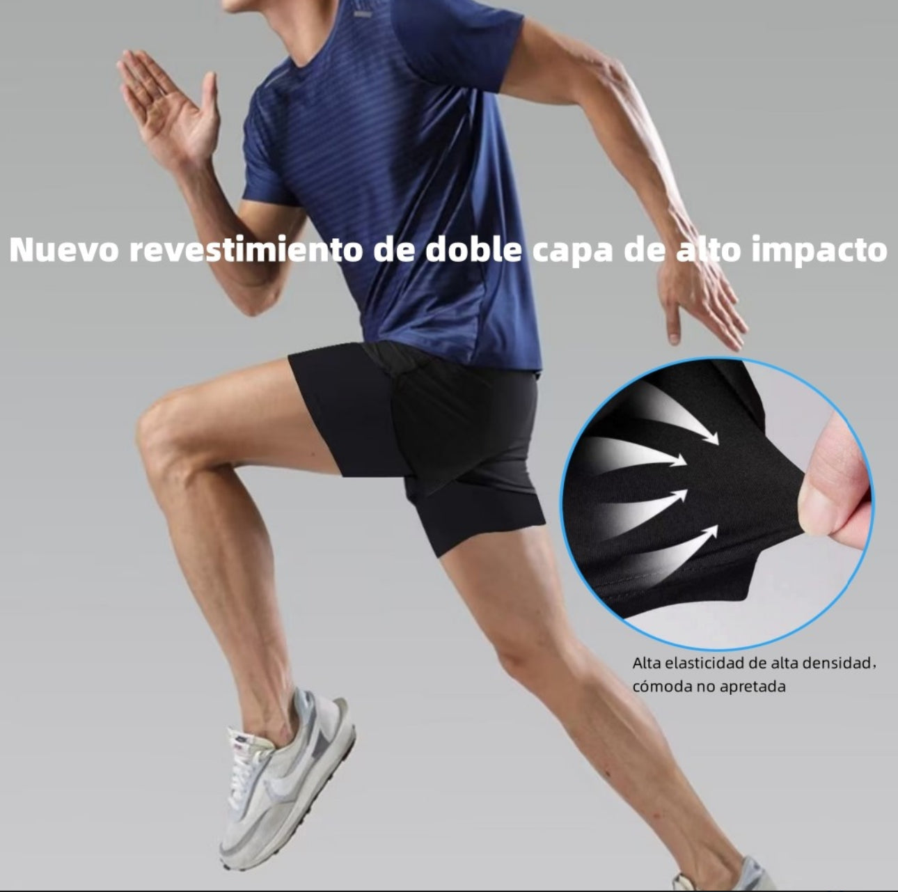 Pantalón Corto Deportivo Lycra 2 En 1 Para Hombre 2pcs
