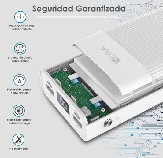 1HORA Power Bank 20000mAh Bateria Portatil
con 2 Puertos de USB Pantalla LED GAR117