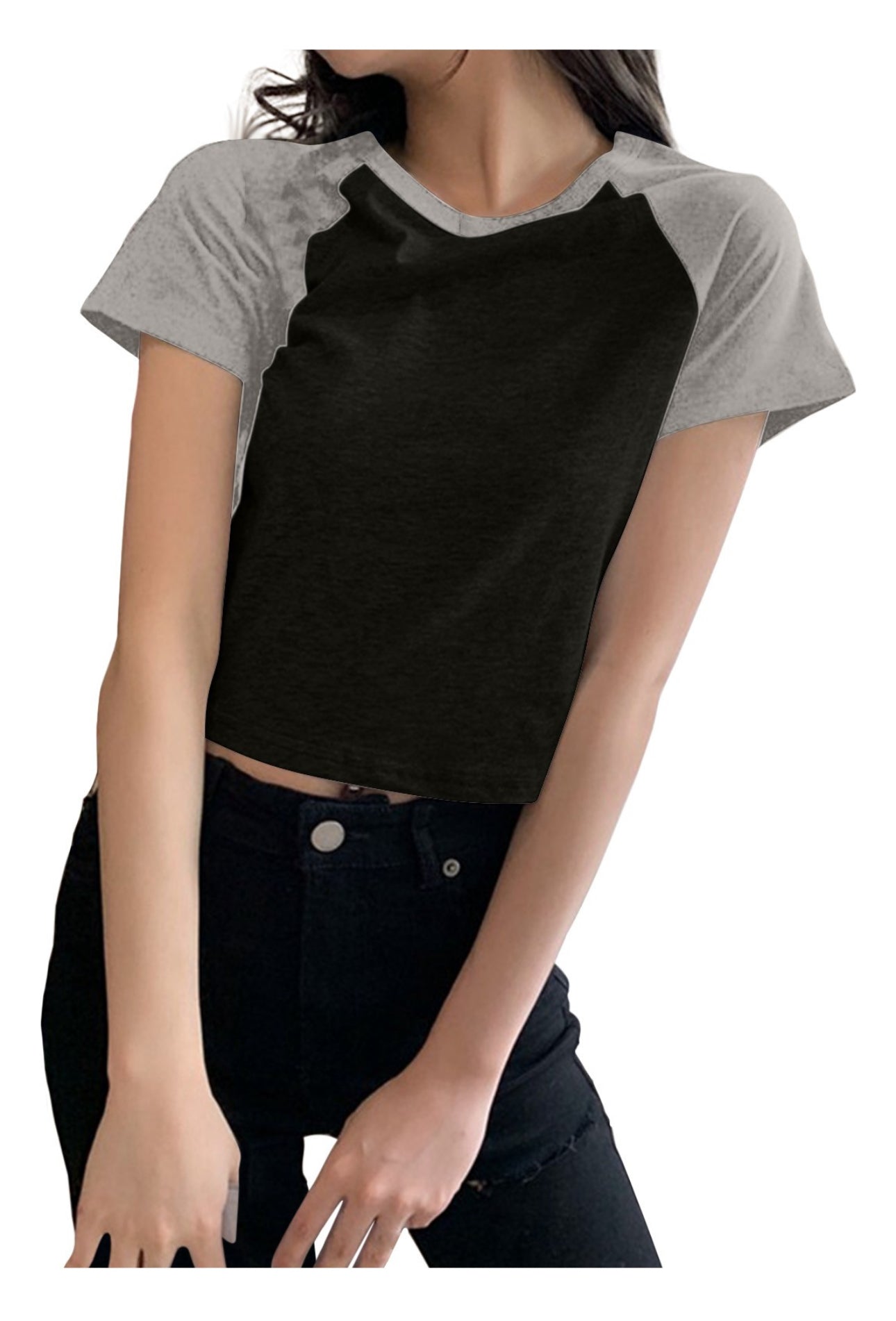 (🌎 PRODUCTO INTERNACIONAL) Camiseta Casual De Manga Corta Con Cuello Redondo Y Colores