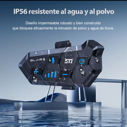 Blaise ST1 Audífono Manos Libres
Casco de Moto Headset Bluetooth 5.3
Impermeable IP56 Luces RGB Altavoz Inalámbrico con Micrófono Respuesta Automática y Control por Voz, no intercom, 1pc