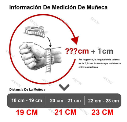 Pulsera Hombre De Cuero Trenzado Con Hebilla Magnética