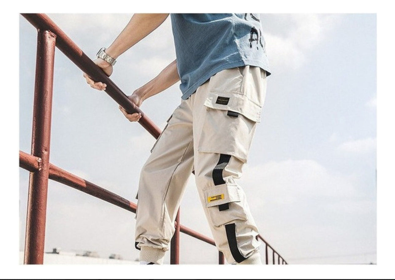 (🌍 PRODUCTO INTERNACIONAL) Nuevo Cargo Pantalones Hip Hop Joggers Hombre Harem