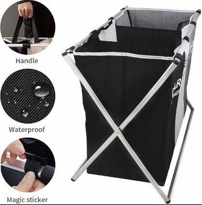 Canasta de Ropa Sucia de 3 Secciones - Cesto
Plegable Grande para Ropa - Organizador con Marco de Aluminio para Clasificar Ropa Sucia