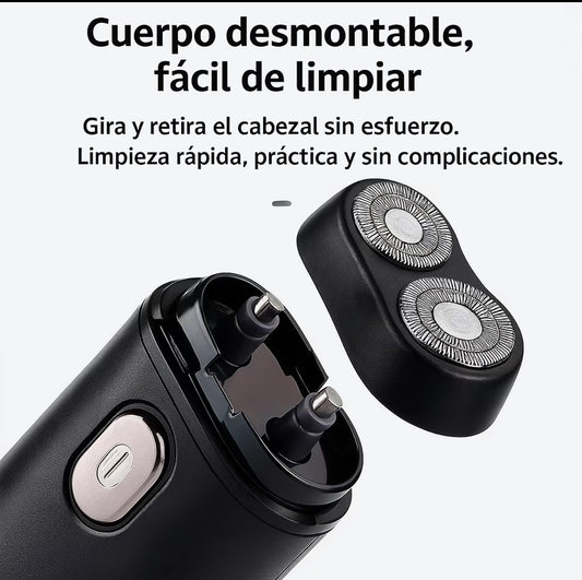 Afeitadora Eléctrica con
Cabezal 3D Desmontable y Lavable, Batería de 24
Horas y Carga Rápida - ¡50% de Descuento!