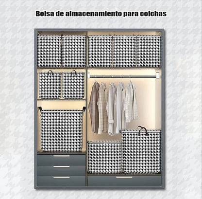 Bolsa de almacenamiento de pata de gallo de gran capacidad de 110L con cremallera, bolsa de embalaje para mudanzas a prueba de polvo para el hogar, caja de almacenamiento para colchas, ropa y pantalones
