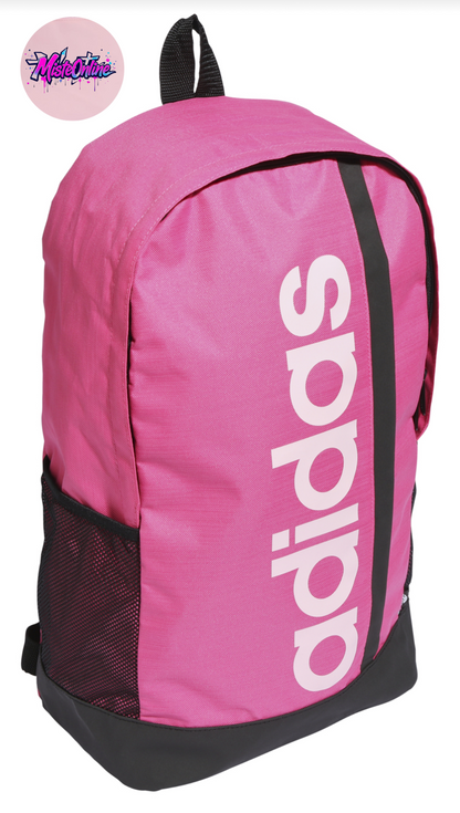 Mochila adidas Dama Essentials Linear Training Rosa Mujer Casual Bolsillo Lateral Cierre Correas Ajustables Laptop Bolsillo Frontal Capacidad 22.5 Lt