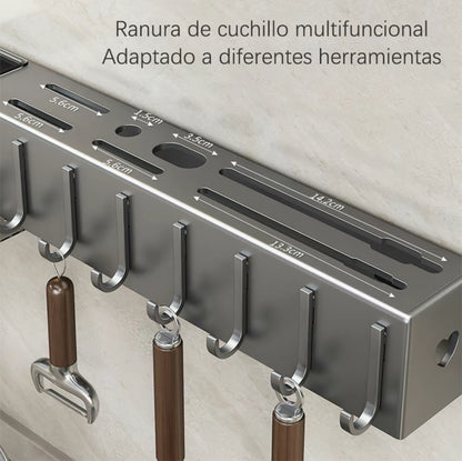 Estante Organizador De Especias Montado En La Pared, Estante Organizador De Especias Colgante, Organizador de Especias de Pared, Estante Organizador para Especias y Cuchillos