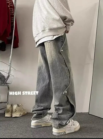 INTERNACIONAL Jeans De Hombre De Pierna Recta Holgados Y Casuales De High