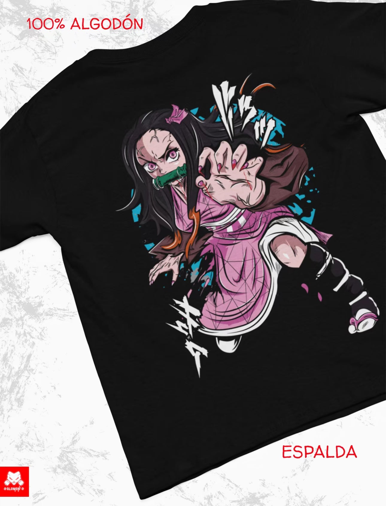 Playera Solomon's NEZUKO DEMON SLAYER | 100% Algodón | Tacto Suave | Anime Streetwear