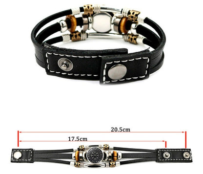 Pulsera Brazalete Brújula Vegvisir Vikingo Runa Cuero