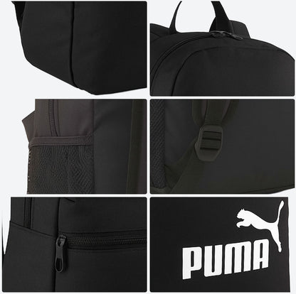 Mochila Puma Phase Negra Escolar Universidad Deportiva Casual Oficina Trabajo Asas Ajustables Cómodas Bolsillo Frontal Cierre Hombre Mujer 22lt