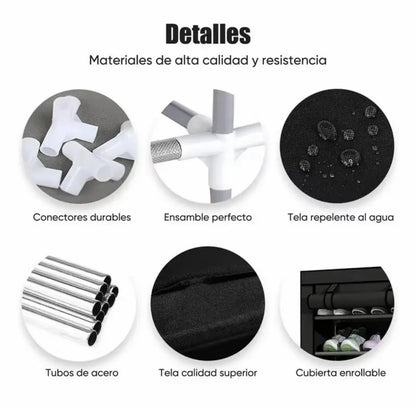 Estante de Zapatos Doble de Gran
Capacidad 6 Pisos con Cubierta de Polvo para el
Hogar