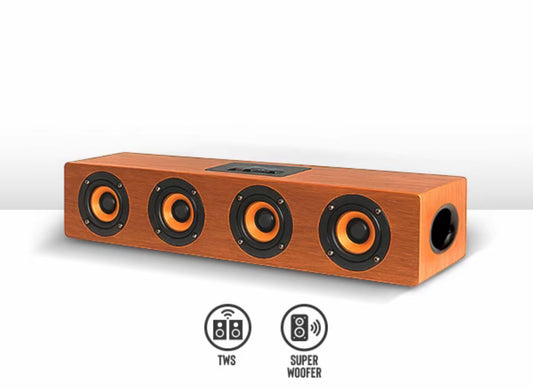 Barra de Sonido Bluetooth de Madera, Conexión
TWS: vincula dos bocinas fácilmente KTS-1108