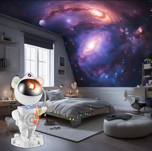 Astronauta Proyector de Estrellas, 360° Adjustable
Luces Astronauta Proyector lampara aurora boreal
Galaxia con Temporizador y Control Remoto y bocina bluetooth