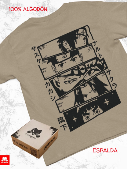 Playera Solomon's NARUTO NINJAS KONOHA | 100% Algodón | Tacto Suave | Anime Streetwear