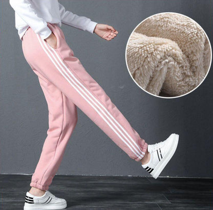 (🌎 PRODUCTO INTERNACIONAL) Pantalones De Invierno Gruesos De Forro Polar Con Rayas Depo