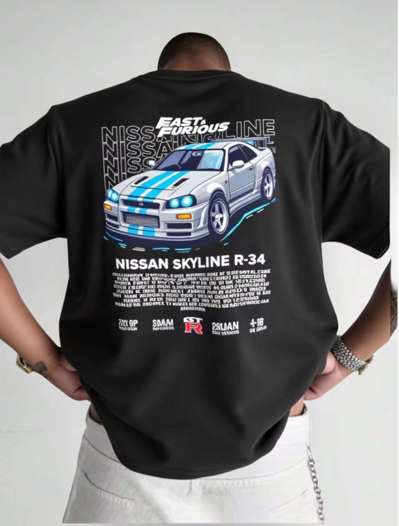 Playera Camiseta Unisex Autos - Nissan Fast & Furious Gris