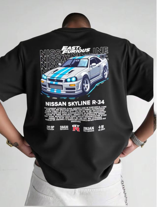 Playera Camiseta Unisex Autos - Nissan Fast & Furious Gris